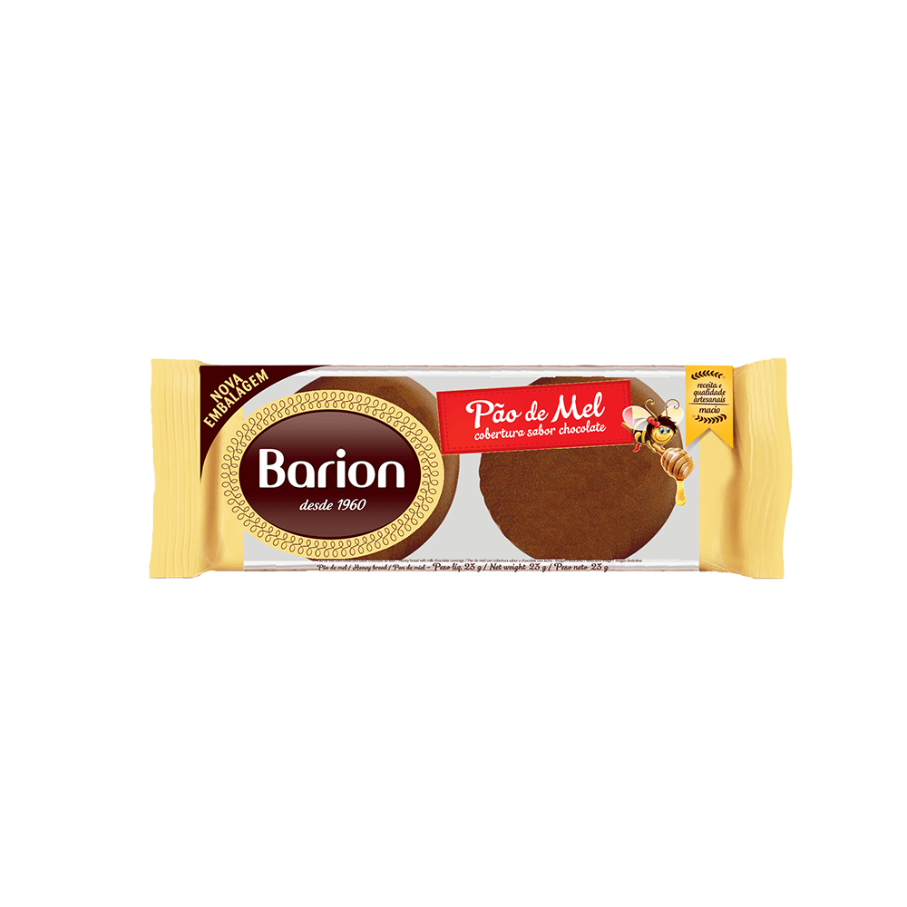 Pão De Mel Cobertos sabor Chocolate 23 g - Barion
